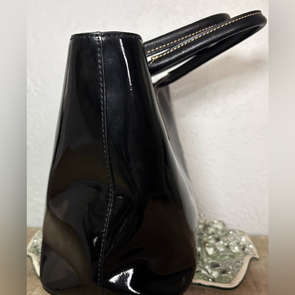 Dooney & Bourke Black Patent Leather Tote Bag Medium Shoulder Handbag-EUC! - Picture 5 of 10